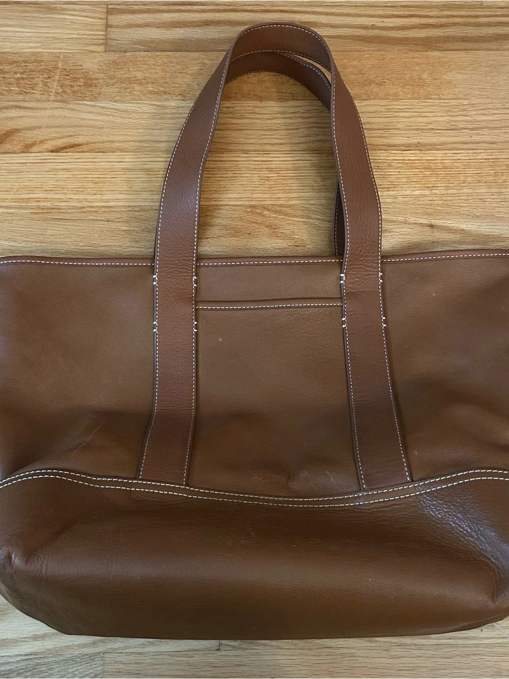 J. Crew Medium Montauk Leather Tote Bag in Rich Oak - Picture 8 of 16
